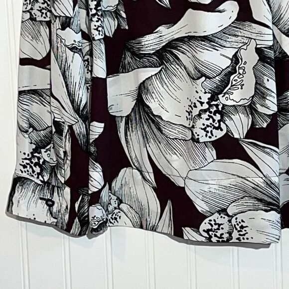 ALFANI Women’s Sz 12 Elegant Floral Long Sleeve Draped Faux Wrap Blouse - Picture 8 of 10